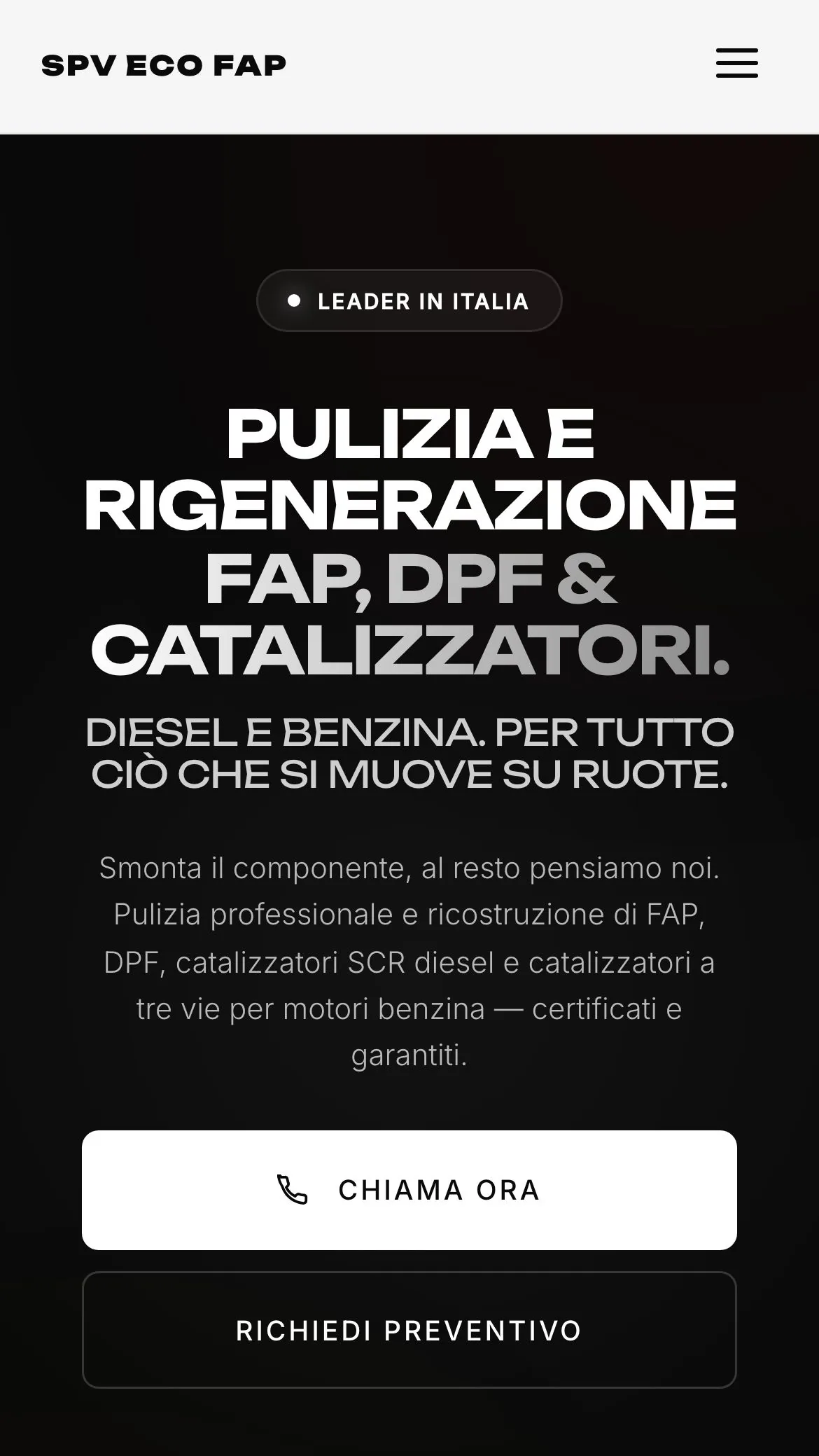 Progetto web design SPV Eco FAP